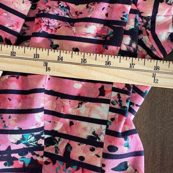 NWOT Banana Republic Multicolored Pink Floral Striped Blazer /Jacket size 14 - Picture 7 of 9